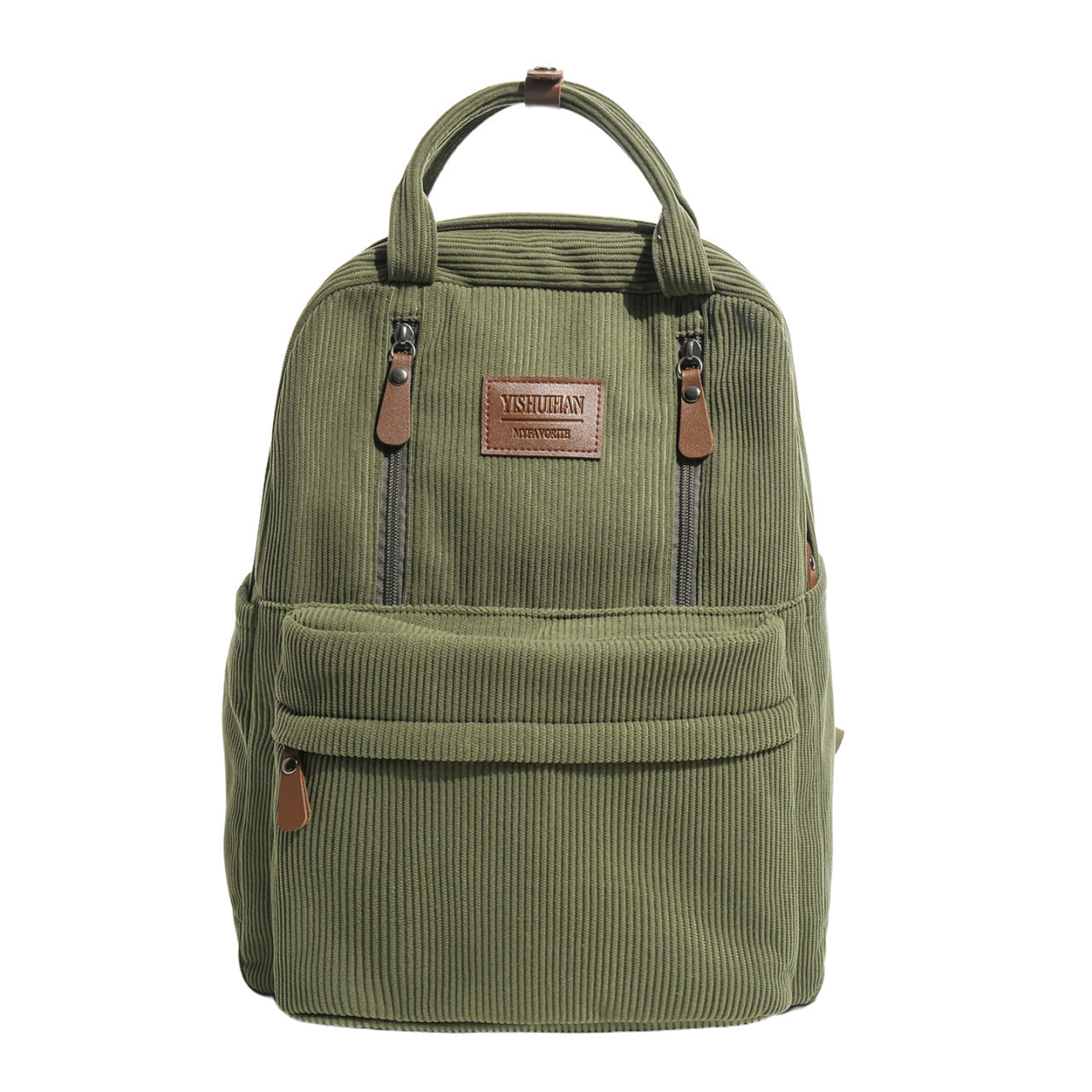 Textured Corduroy School Backpack