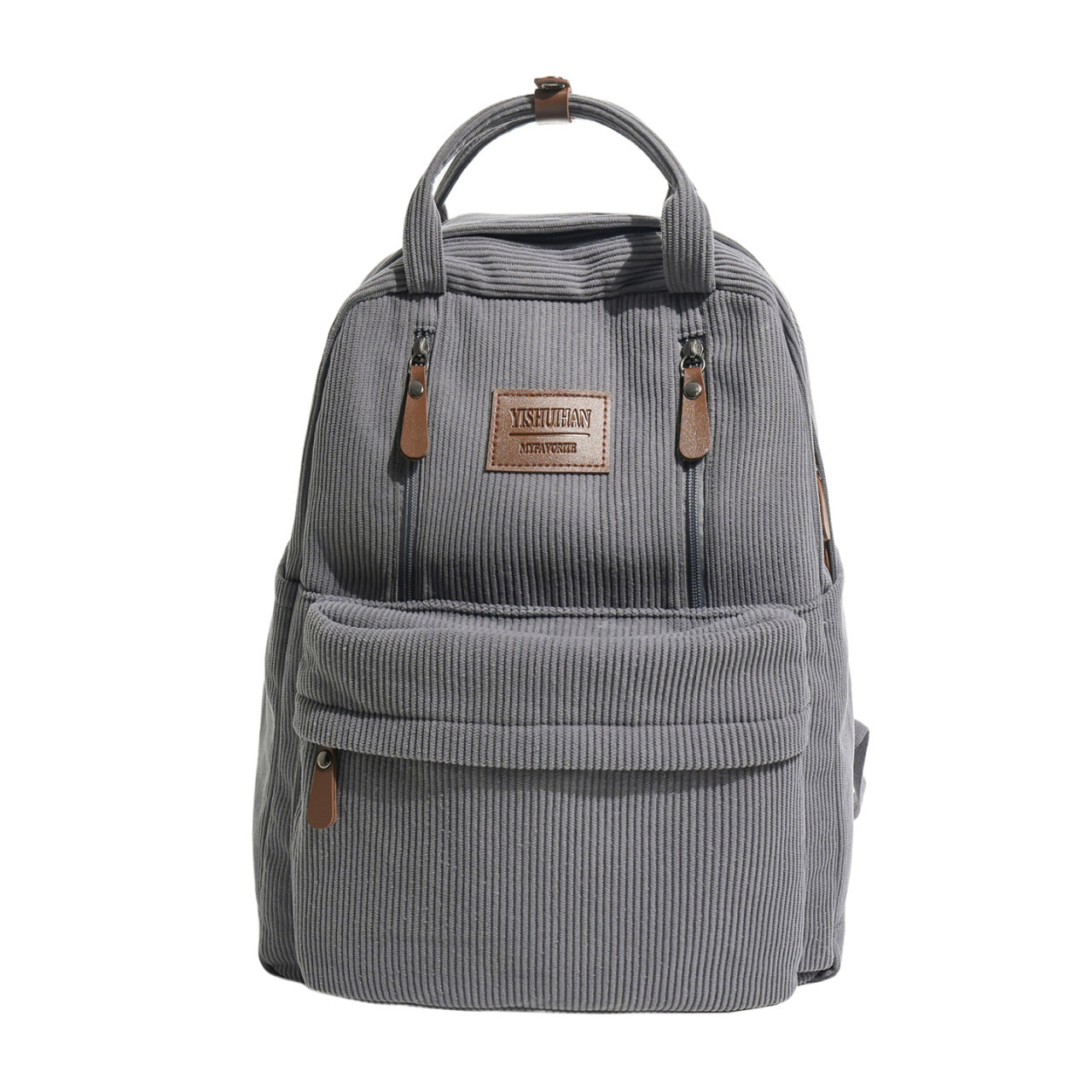 Textured Corduroy School Backpack