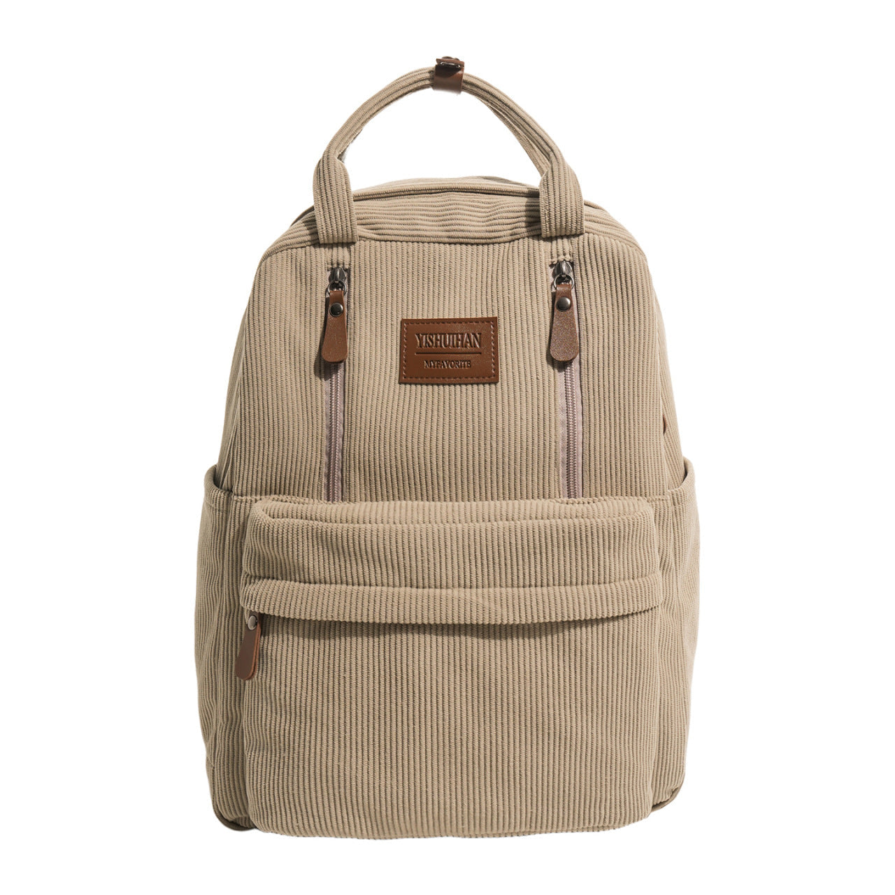 Textured Corduroy School Backpack