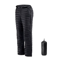 Pantalon thermique d’extérieur de randonnée et de ski en duvet d’oie avec fermeture à glissière