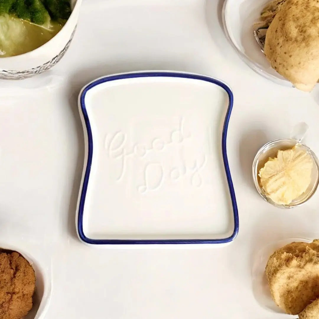 Toast-Shaped Ceramic Plate