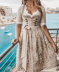 Robe traditionnelle Dirndl en jacquard