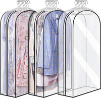 Fundas transparentes para ropa con inserciones – paquete de 6 fundas con cremallera lateral