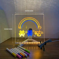 Tablero de Mensajes de Acrílico Iluminado - Incluye 7 Marcadores de Colores
