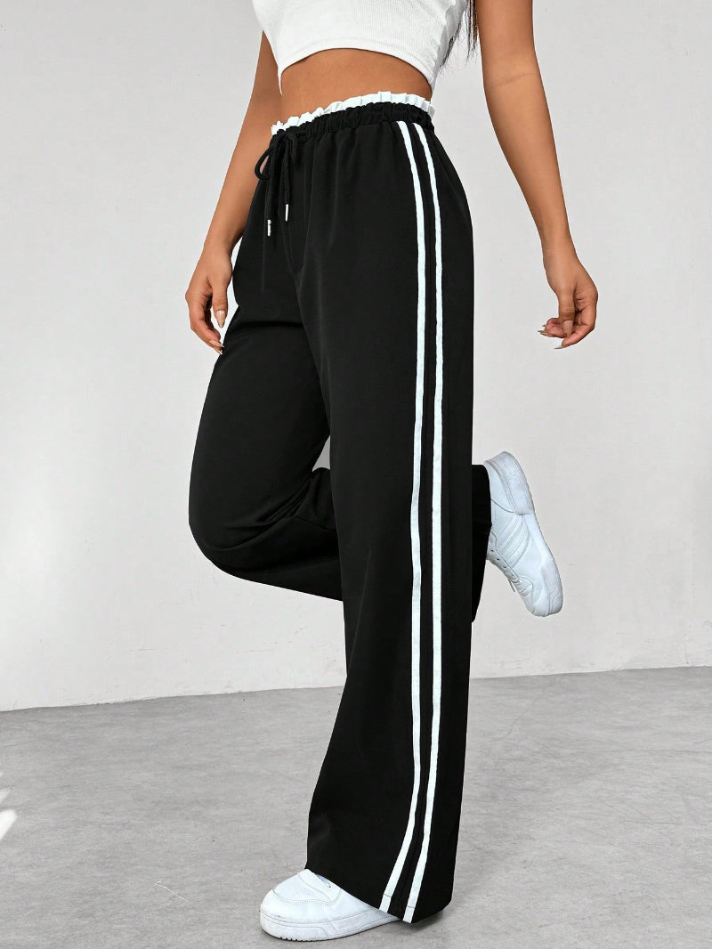 Trendy Wide-Leg Track Pants