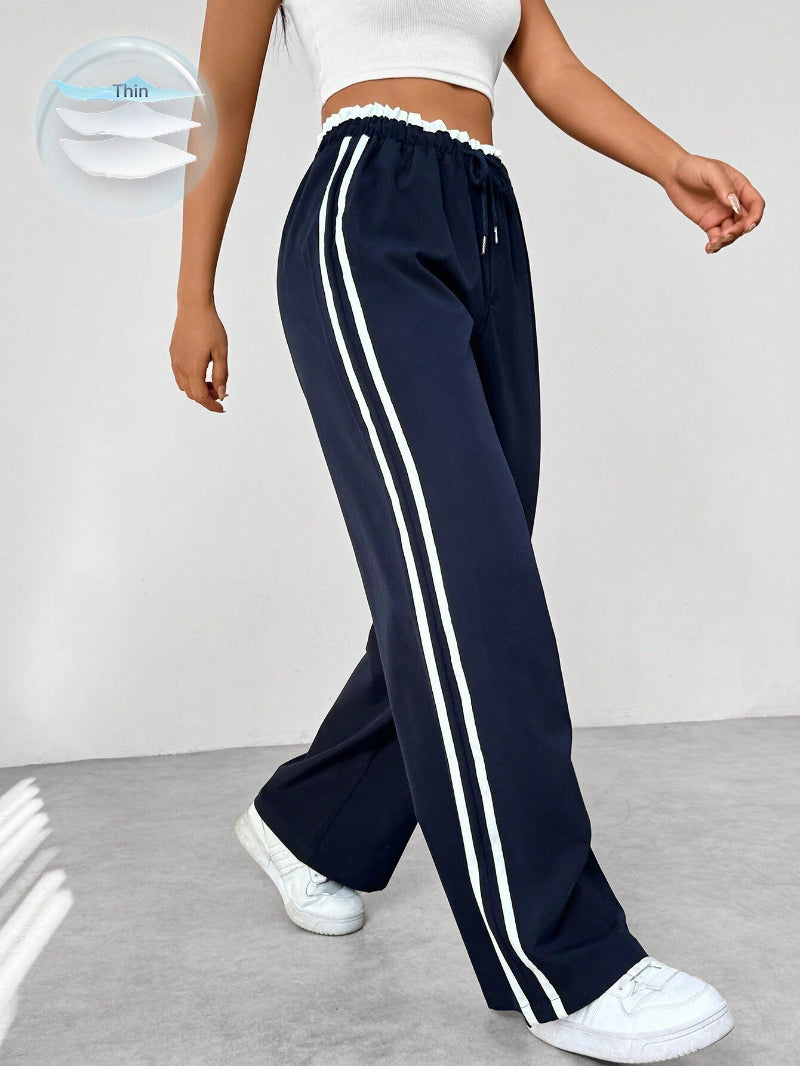 Trendy Wide-Leg Track Pants