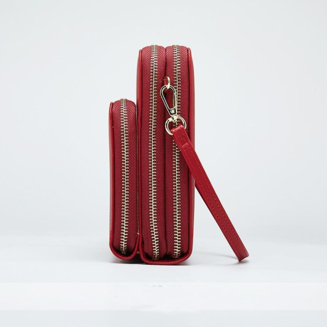 Pochette de téléphone en cuir triple sécurité