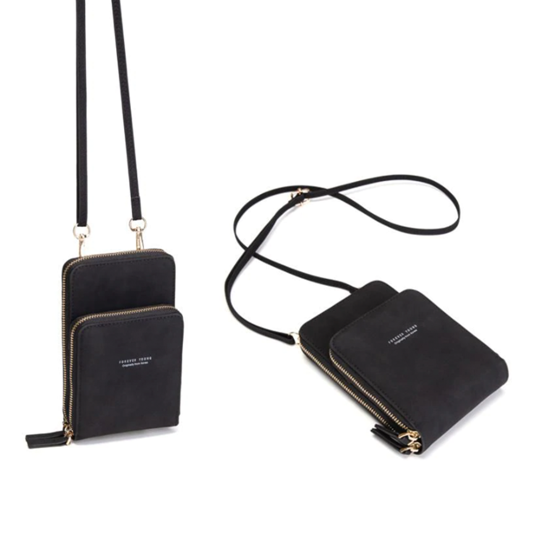 Pochette de téléphone en cuir triple sécurité