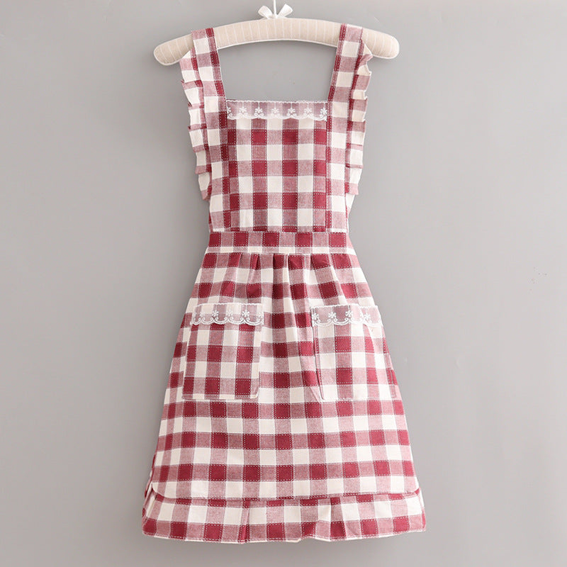 Unisex Checkered Kitchen Apron