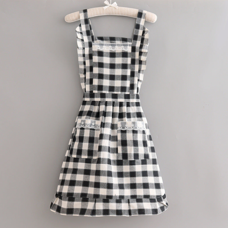Unisex Checkered Kitchen Apron