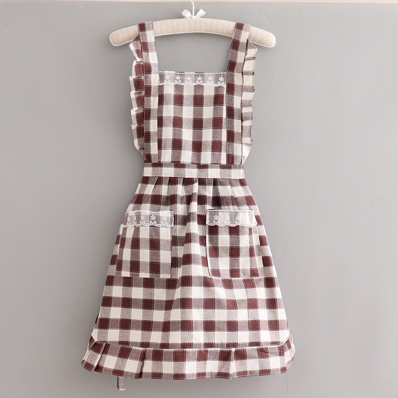 Unisex Checkered Kitchen Apron
