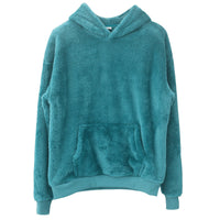Sweat à capuche douillet en polaire peluche unisexe, avec poche kangourou et coupe oversize