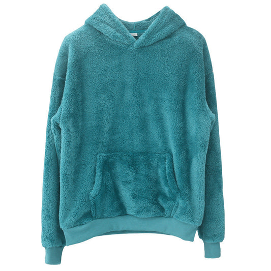 Unisex Cozy Teddy Fleece Hoodie with Kangaroo Pocket and Oversized Fit