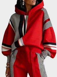 Sweat à capuche unisexe en mélange de coton à motif géométrique