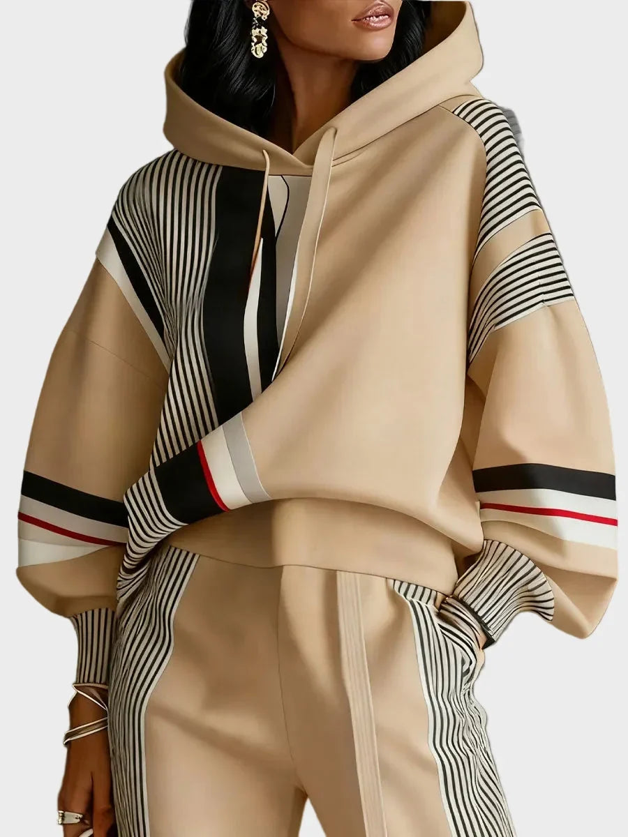 Sweat à capuche unisexe en mélange de coton à motif géométrique