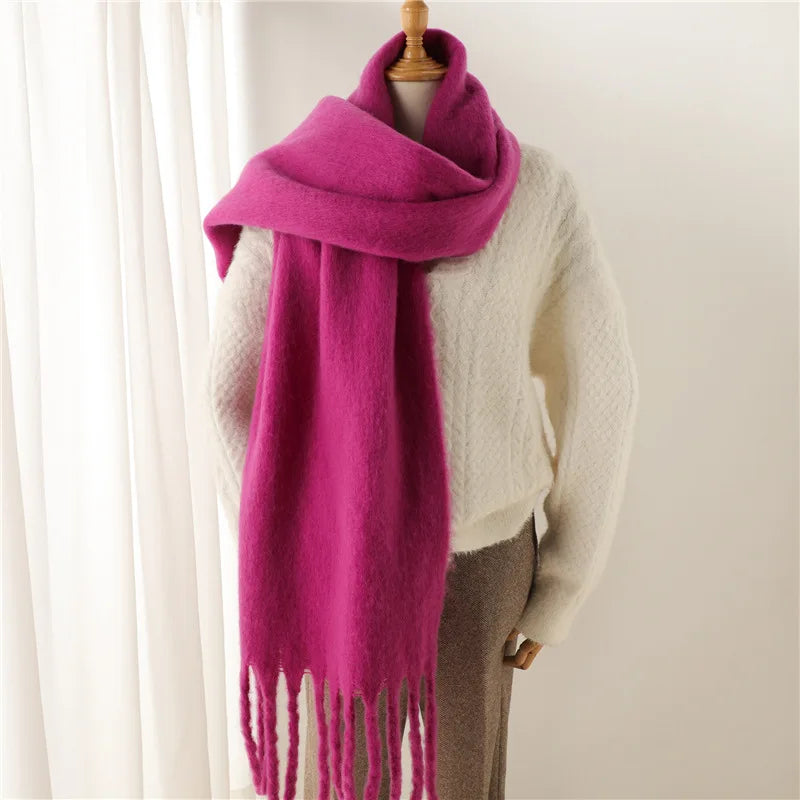 Écharpe d'hiver de luxe unisexe - Épaisse écharpe façon couverture à longues franges pour couples - Parfaite pour l'hiver