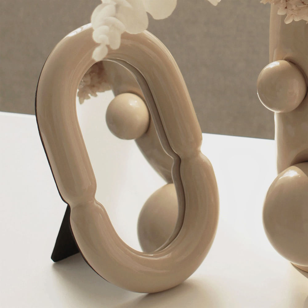 Vanilla Ceramic Makeup Mirror