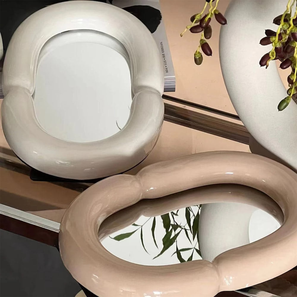 Vanilla Ceramic Makeup Mirror