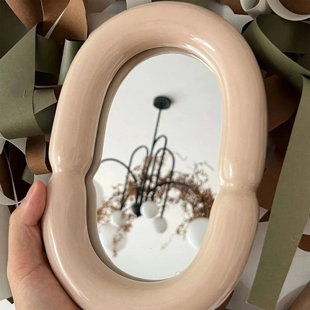Vanilla Ceramic Makeup Mirror
