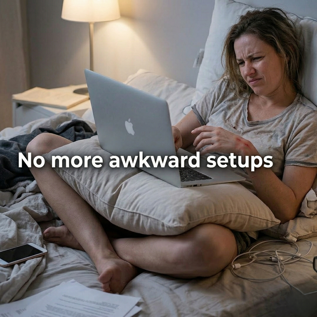 Versatile Laptop Tray for Bed or Sofa with Adjustable Height