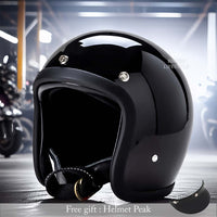 Casco de Motocicleta Vintage de Perfil Bajo Certificado DOT y ECE