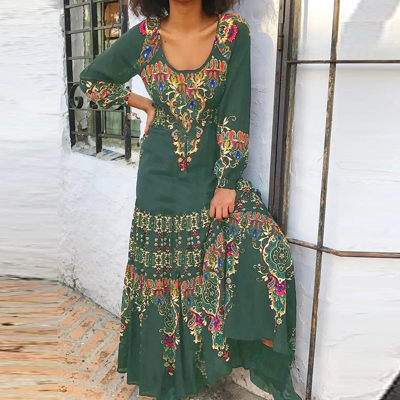 Vintage Retro Maxi Dress