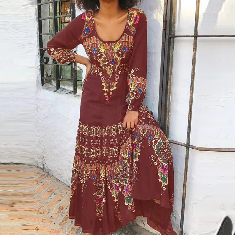 Vintage Retro Maxi Dress