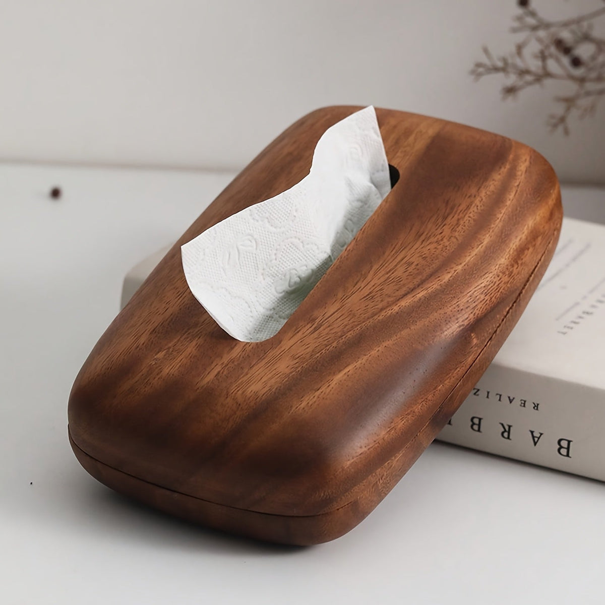 Walnut Tissue Box Holder – Elegant and Functional Design