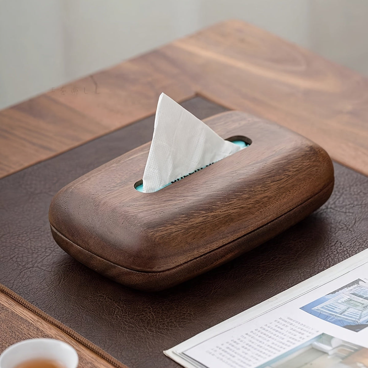 Walnut Tissue Box Holder – Elegant and Functional Design