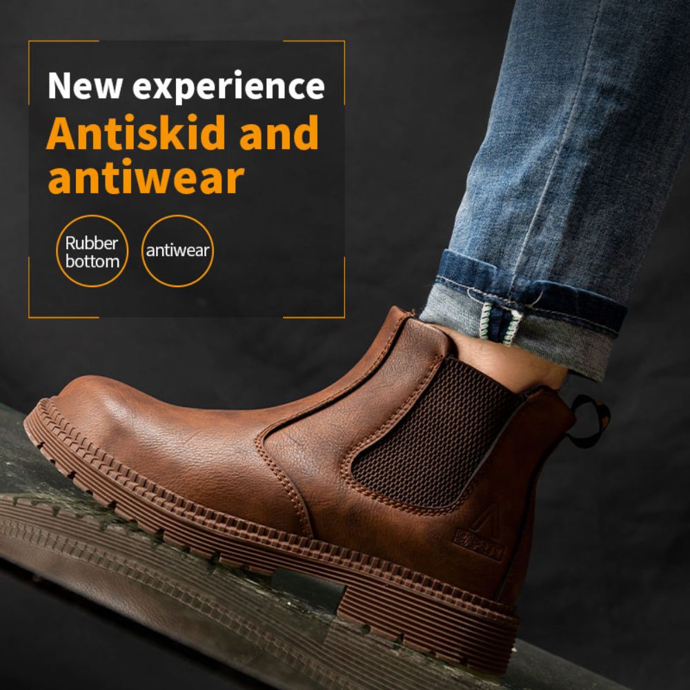 Bottes de travail imperméables en cuir
