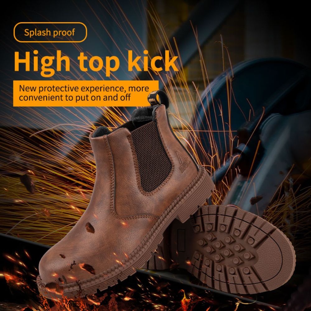 Bottes de travail imperméables en cuir