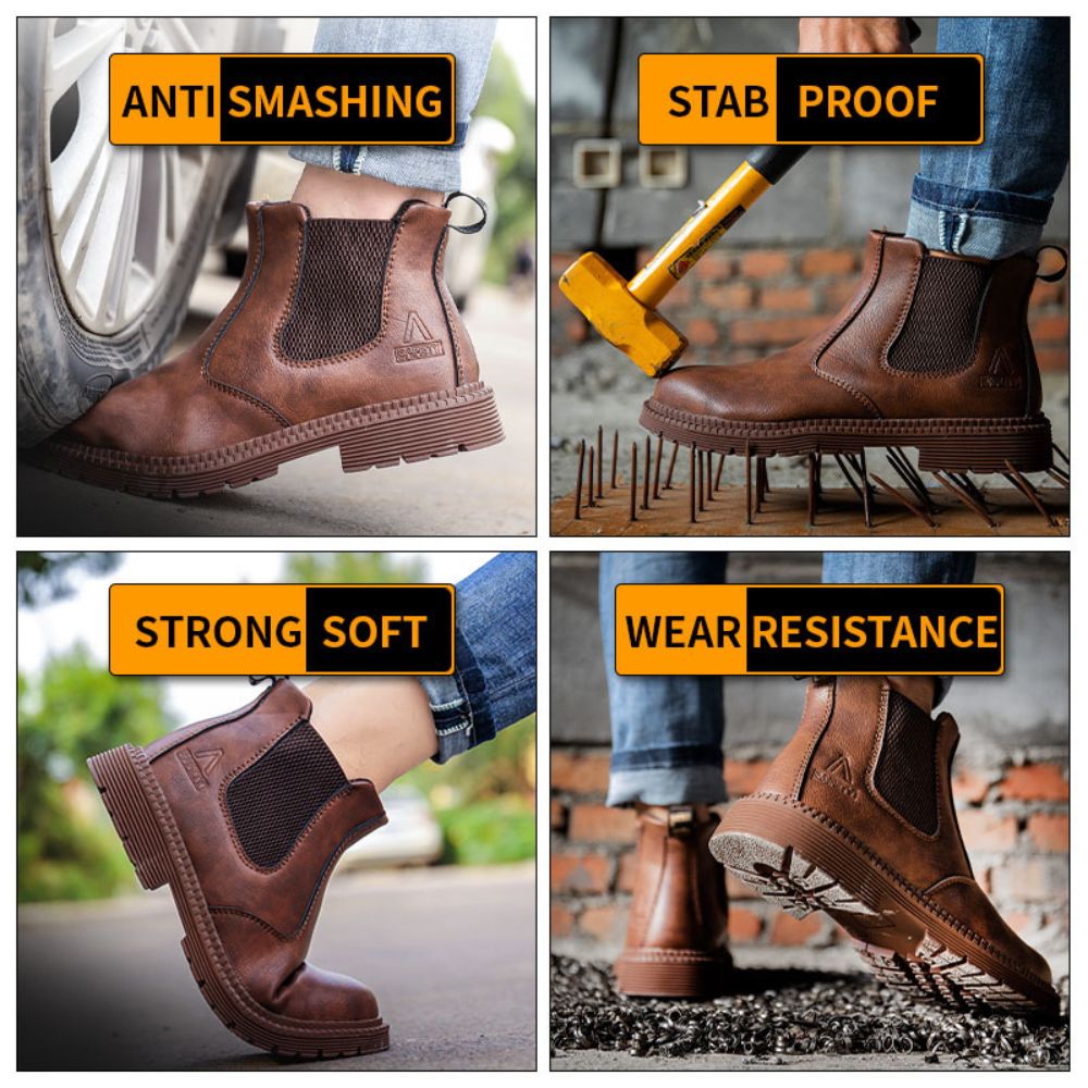 Bottes de travail imperméables en cuir