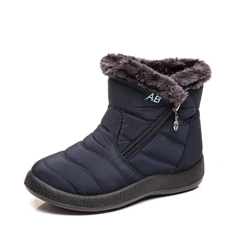 Winter Ankle Boots with Fleece Lining and Zipper