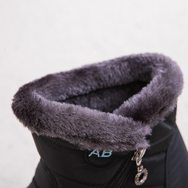 Winter Ankle Boots with Fleece Lining and Zipper