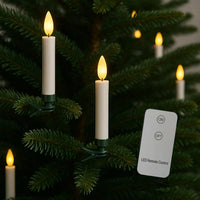 Bougies LED sans fil pour sapin de Noël avec télécommande – 10, 20 ou 30 pièces