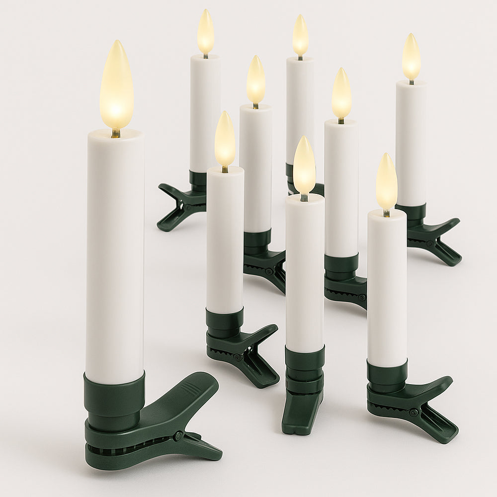 Bougies LED sans fil pour sapin de Noël avec télécommande – 10, 20 ou 30 pièces