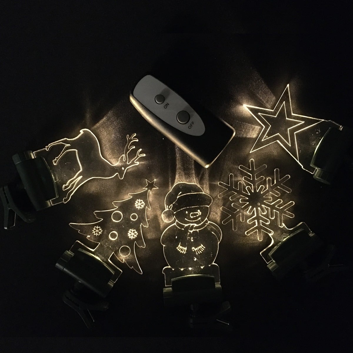 Wireless LED Motif Lights for Christmas Tree or Window - Includes Remote Control