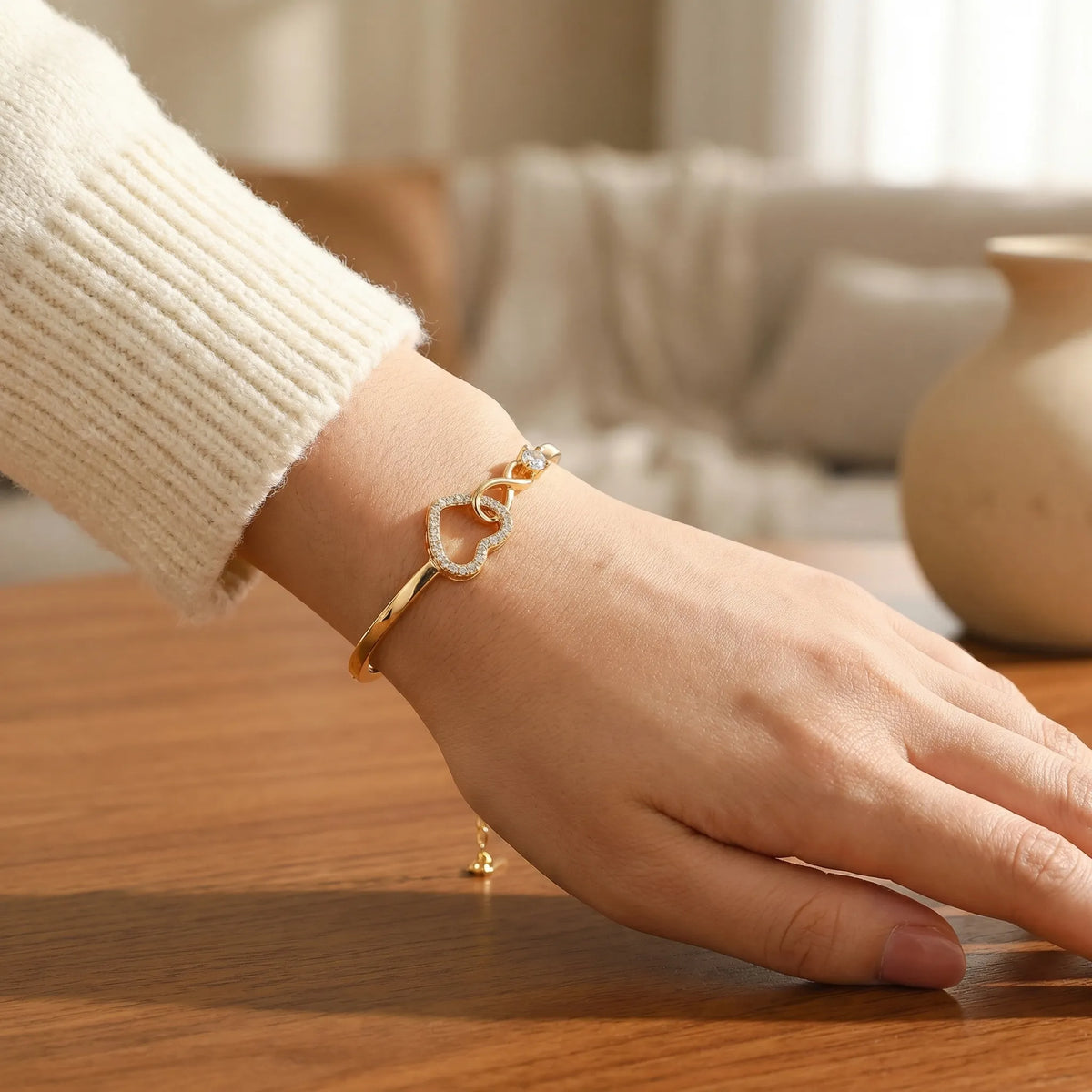 Women's Adjustable Infinity Heart Bracelet