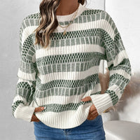 Pull à coupe décontractée pour femme, col rond, automne/hiver