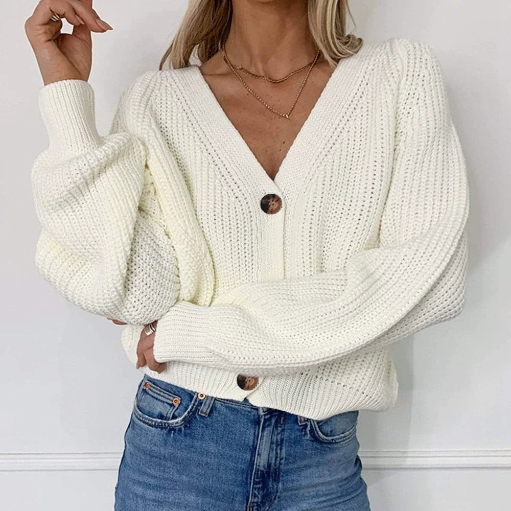 Women's Autumn/Winter V-Neck Button-Up Cardigan