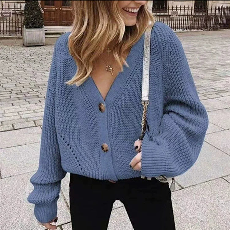 Women's Autumn/Winter V-Neck Button-Up Cardigan