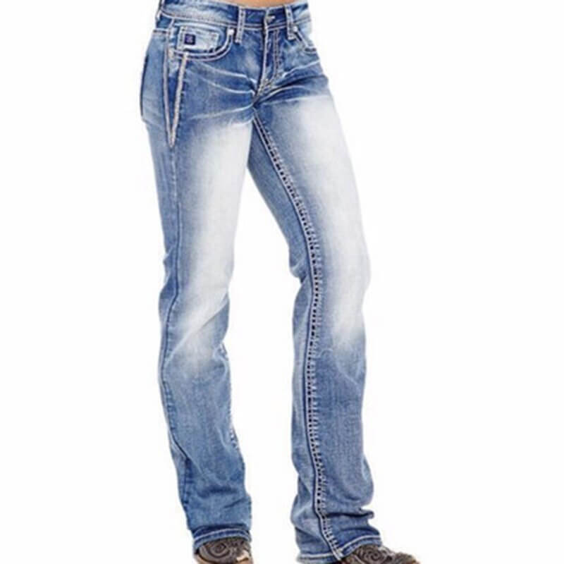 Women's Bootcut Jeans with Flag Details