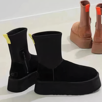 Bottes pour femme à tige lisse et fermeture éclair latérale