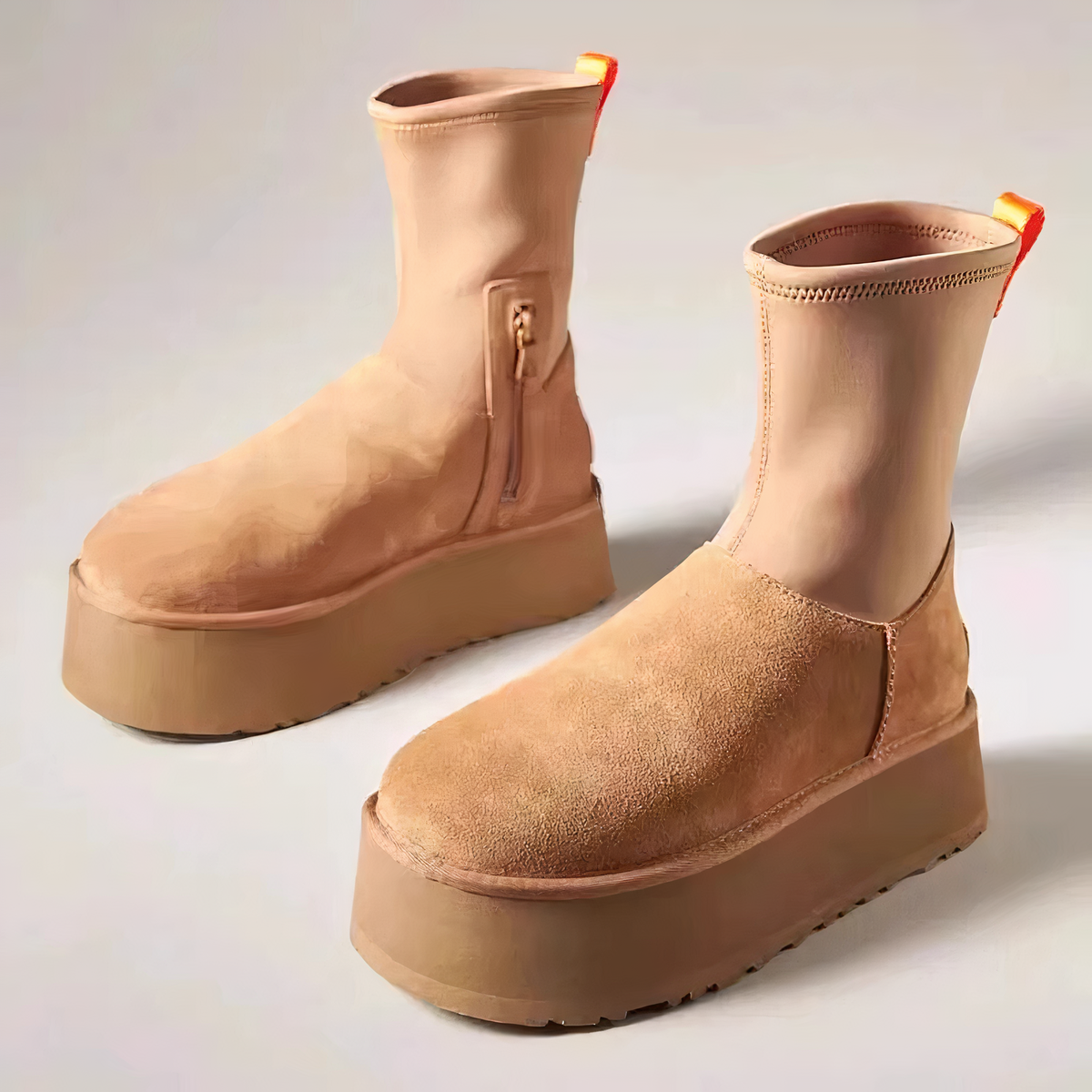 Bottes pour femme à tige lisse et fermeture éclair latérale