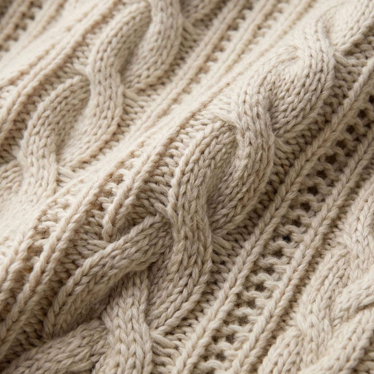Women's Cable-Knit Turtleneck Wool Sweater