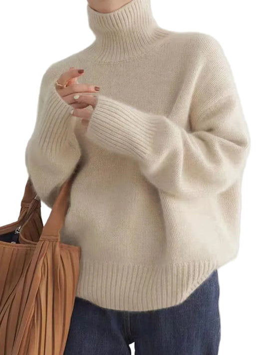 Pull à col roulé en cachemire pour femme