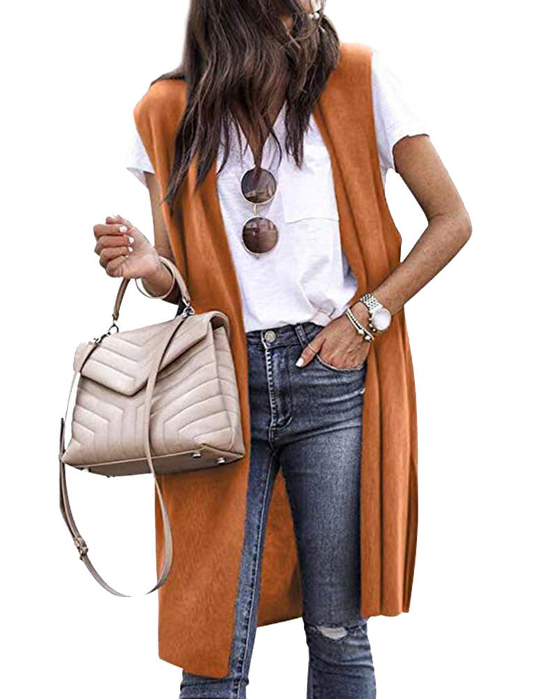 Women's Casual Oversized Open-Front Knit Vest