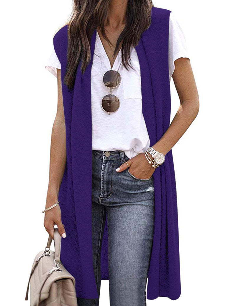 Women's Casual Oversized Open-Front Knit Vest