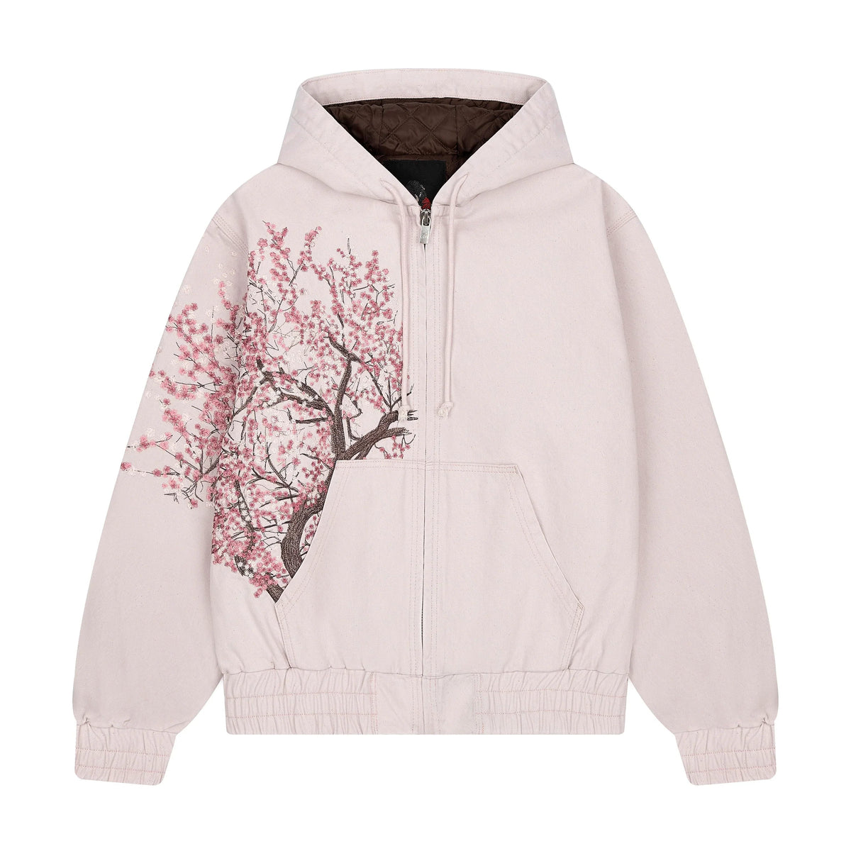 Sweat à capuche pour femme à motif de fleurs de cerisier, coupe confortable