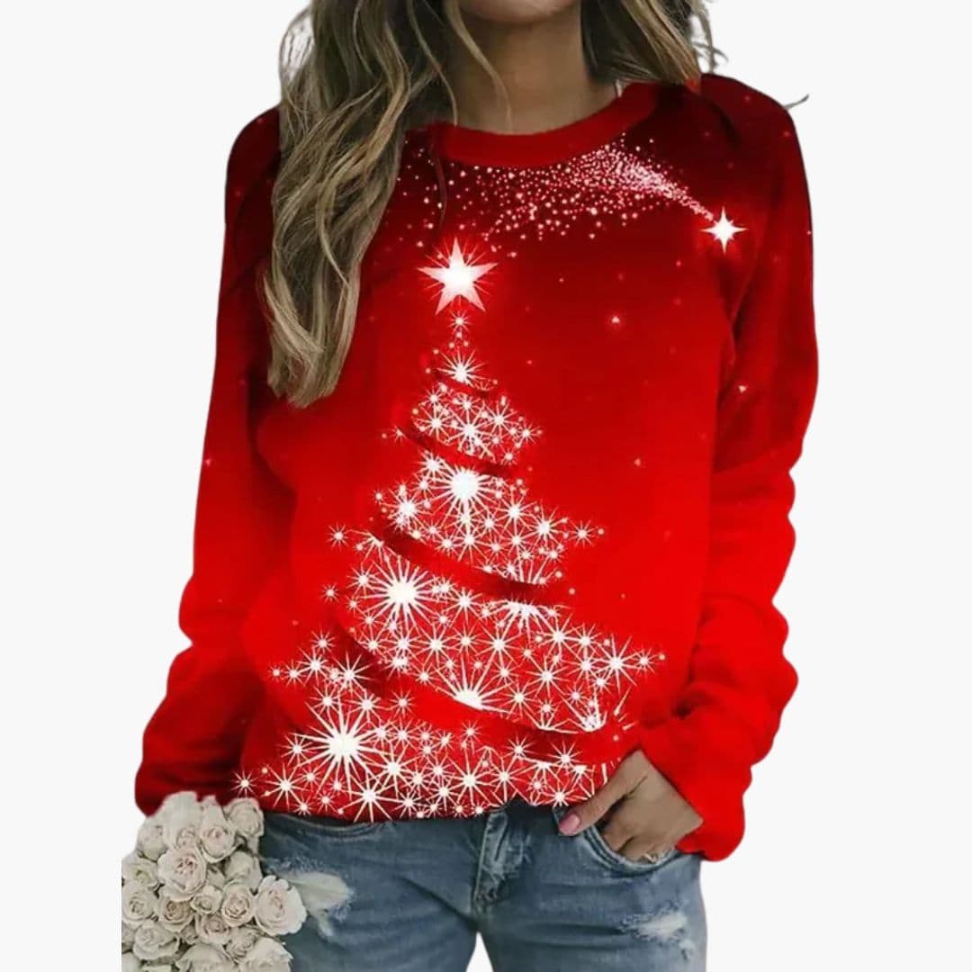 Women's Christmas Reindeer Print Casual Sweatshirt